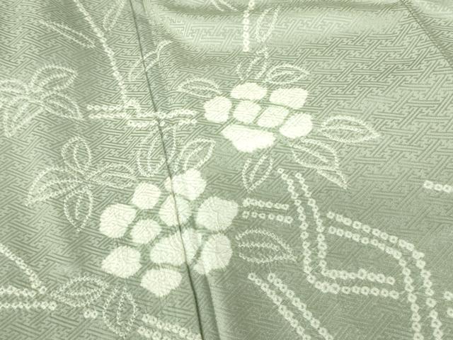 平和屋着物●訪問着 絞り 笹竹花文 正絹 逸品 DAAX1245op