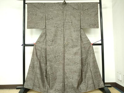 平和屋着物●本場大島紬　9マルキ　風景文　正絹　逸品　DAAX1263op