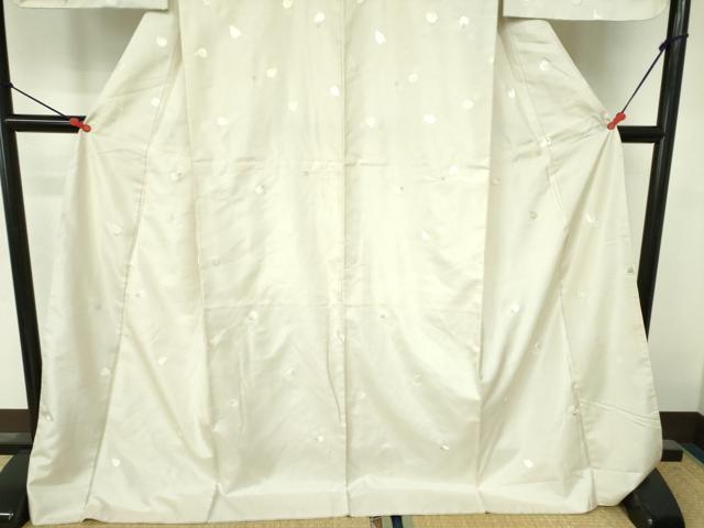 平和屋着物●本場縞大島紬 訪問着 総刺繍 舞桜文 ロング丈 正絹 逸品 DAAX1278op