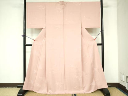 平和屋着物●上質な色無地 短冊花地紋 虹色 正絹 逸品 DAAX1372op