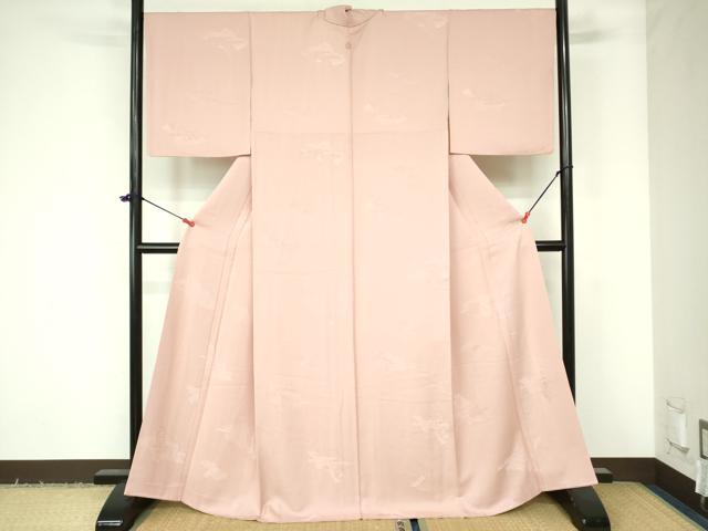 平和屋着物●上質な色無地 短冊花地紋 虹色 正絹 逸品 DAAX1372op