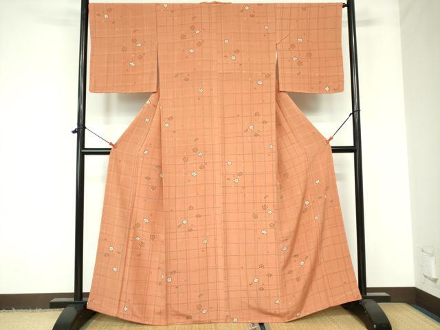 平和屋着物●上質な小紋　舞花　金彩　正絹　逸品　DAAX1373op