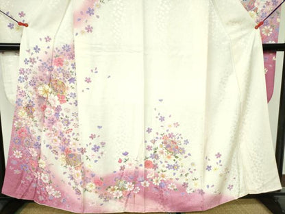 平和屋着物●豪華振袖　駒刺繍　花鞠文　暈し染め　金彩　鈴乃屋扱い　正絹　逸品　DAAX1391op