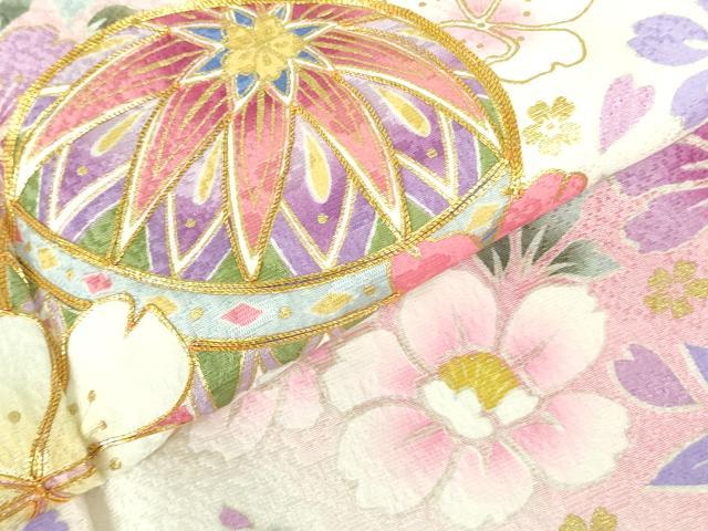 平和屋着物●豪華振袖　駒刺繍　花鞠文　暈し染め　金彩　鈴乃屋扱い　正絹　逸品　DAAX1391op
