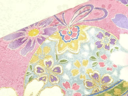 平和屋着物●豪華振袖　駒刺繍　花鞠文　暈し染め　金彩　鈴乃屋扱い　正絹　逸品　DAAX1391op
