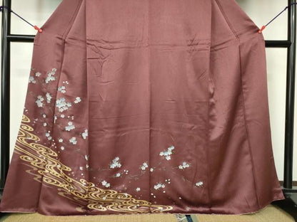 平和屋着物●訪問着 枝垂れ桜 流水文 金彩 正絹 逸品 DAAX1403op