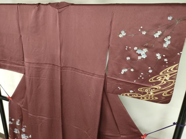平和屋着物●訪問着 枝垂れ桜 流水文 金彩 正絹 逸品 DAAX1403op