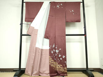 平和屋着物●訪問着 枝垂れ桜 流水文 金彩 正絹 逸品 DAAX1403op