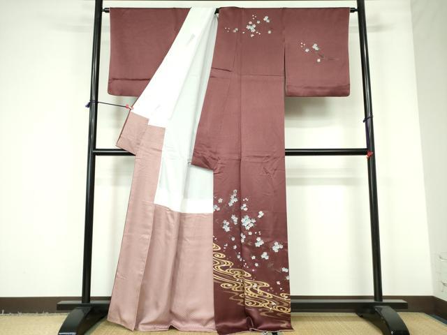 平和屋着物●訪問着 枝垂れ桜 流水文 金彩 正絹 逸品 DAAX1403op