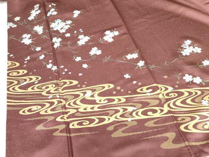 平和屋着物●訪問着 枝垂れ桜 流水文 金彩 正絹 逸品 DAAX1403op