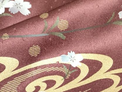 平和屋着物●訪問着 枝垂れ桜 流水文 金彩 正絹 逸品 DAAX1403op