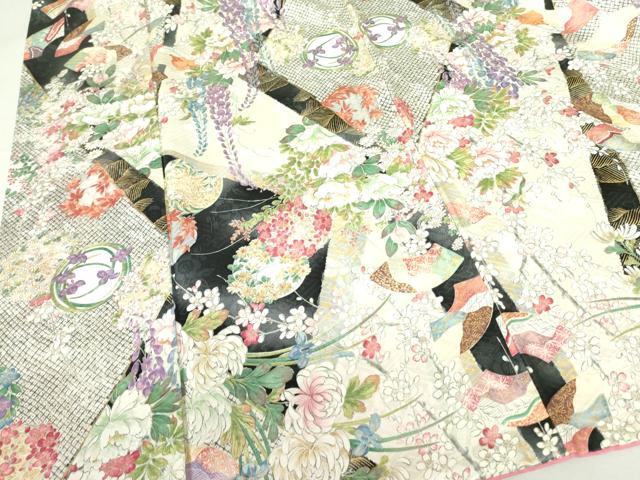 平和屋着物●創業460年・千總 小紋 地紙花文 金彩 正絹 逸品 DAAX1412op
