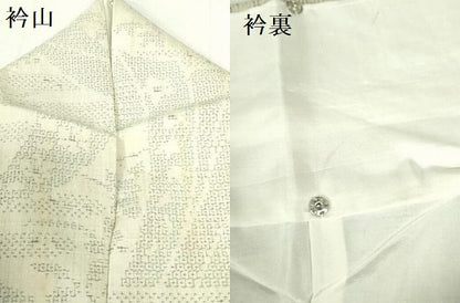 平和屋着物●結城紬　80亀甲　草花文　正絹　逸品　DAAX1414op