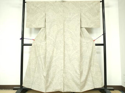 平和屋着物●結城紬　80亀甲　草花文　正絹　逸品　DAAX1414op