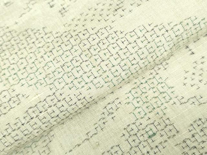 平和屋着物●結城紬　80亀甲　草花文　正絹　逸品　DAAX1414op