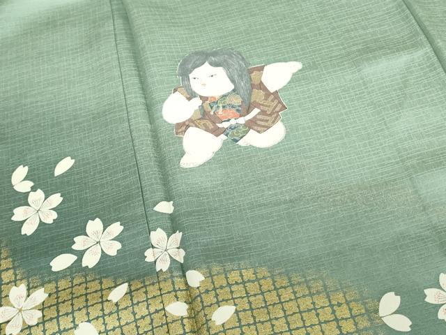 平和屋着物●訪問着 人物舞桜文 暈し染め 金彩 正絹 逸品 DAAX1480op