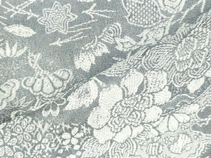 平和屋着物●山岡古都・古都染人 染織美術品 薬墨染 天目織 お召 草花文 正絹 逸品 DAAX1489op