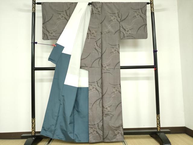 平和屋着物●本場大島紬 9マルキ 草花文 正絹 逸品 DAAX1493op