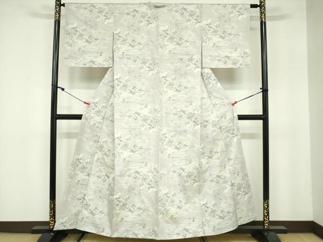 平和屋着物●本場大島紬　9マルキ　風景文　正絹　逸品　DAAX1497op