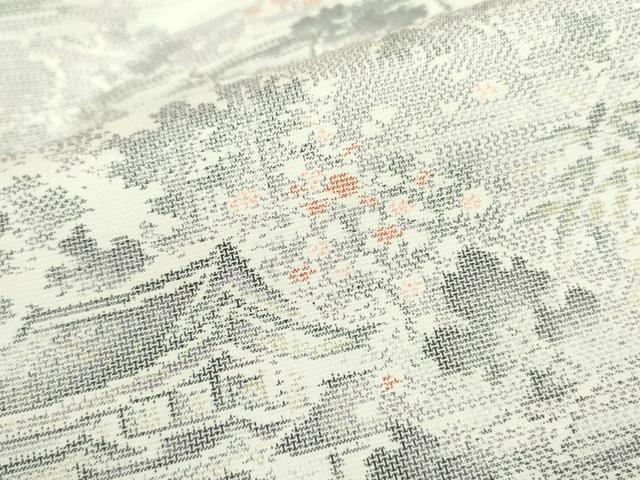 平和屋着物●本場大島紬　9マルキ　風景文　正絹　逸品　DAAX1497op