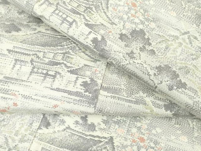 平和屋着物●本場大島紬　9マルキ　風景文　正絹　逸品　DAAX1497op