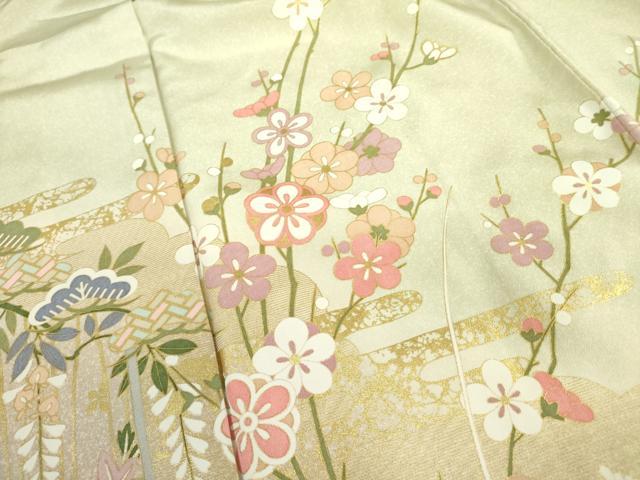 平和屋着物●訪問着　枝花松文　暈し染め　金彩　正絹　逸品　DABE1662op