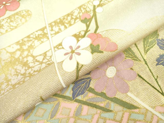 平和屋着物●訪問着　枝花松文　暈し染め　金彩　正絹　逸品　DABE1662op