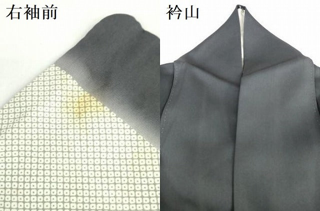 平和屋着物●訪問着　駒刺繍　雪輪鹿の子文　暈し染め　金彩　正絹　逸品　DAAX1502op
