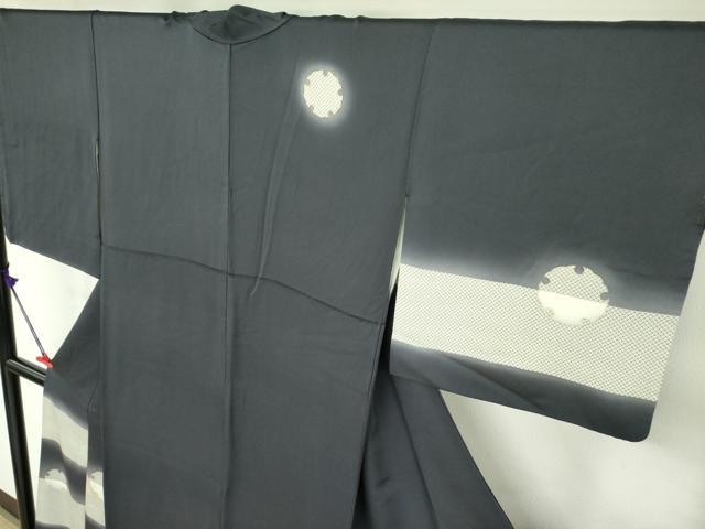 平和屋着物●訪問着　駒刺繍　雪輪鹿の子文　暈し染め　金彩　正絹　逸品　DAAX1502op