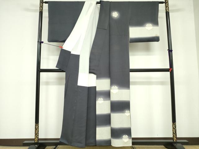 平和屋着物●訪問着　駒刺繍　雪輪鹿の子文　暈し染め　金彩　正絹　逸品　DAAX1502op