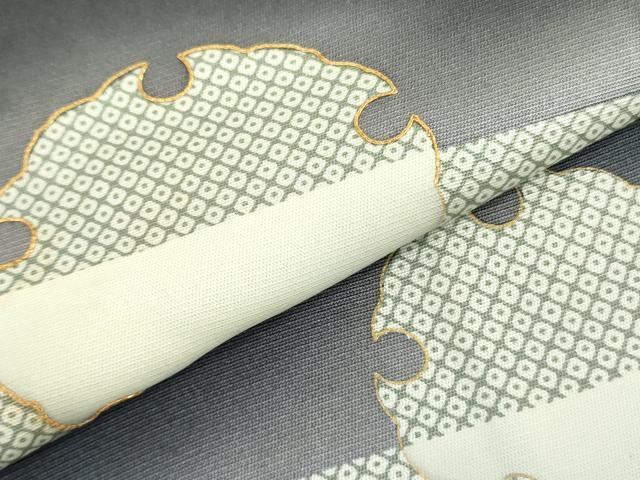 平和屋着物●訪問着　駒刺繍　雪輪鹿の子文　暈し染め　金彩　正絹　逸品　DAAX1502op