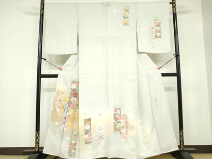 平和屋着物●京友禅の第一人者 松井青々 訪問着 短冊舞蝶花文 松竹梅 暈し染め 金彩 正絹 逸品 DAAX1504op