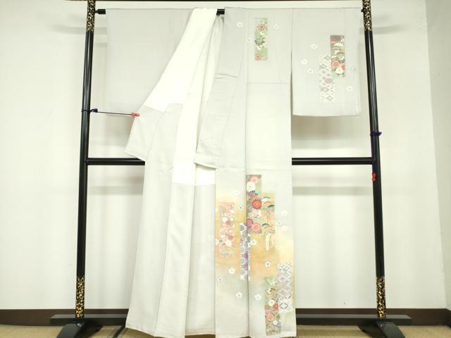 平和屋着物●京友禅の第一人者 松井青々 訪問着 短冊舞蝶花文 松竹梅 暈し染め 金彩 正絹 逸品 DAAX1504op
