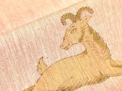 平和屋着物●訪問着　紬地　手描き　狩猟文　暈し染め　正絹　逸品　DAAX1510op