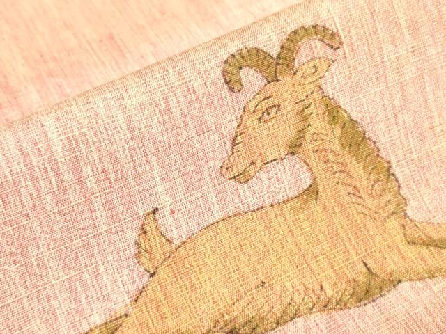平和屋着物●訪問着　紬地　手描き　狩猟文　暈し染め　正絹　逸品　DAAX1510op