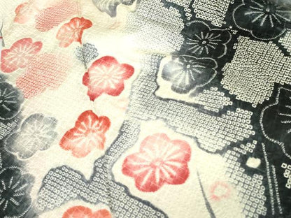 平和屋着物●名門　藤娘きぬたや・総絞り　振袖・長襦袢(広衿刺繍・袷)セット　枝梅文　正絹　逸品　DAAX1523op