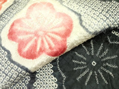 平和屋着物●名門　藤娘きぬたや・総絞り　振袖・長襦袢(広衿刺繍・袷)セット　枝梅文　正絹　逸品　DAAX1523op