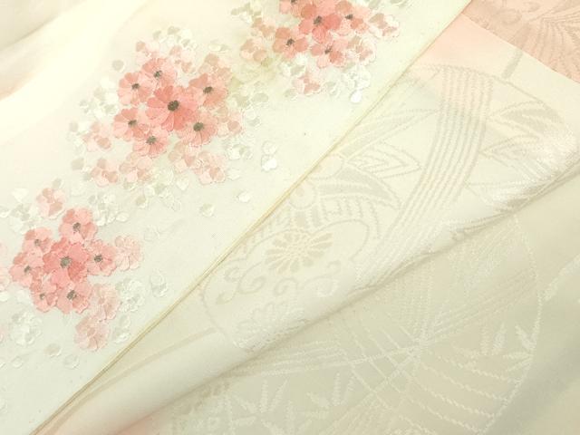 平和屋着物●名門　藤娘きぬたや・総絞り　振袖・長襦袢(広衿刺繍・袷)セット　枝梅文　正絹　逸品　DAAX1523op