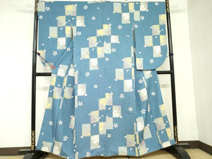 平和屋着物●小振袖 二尺袖 舞桜文 洗える着物 DAAX1542op