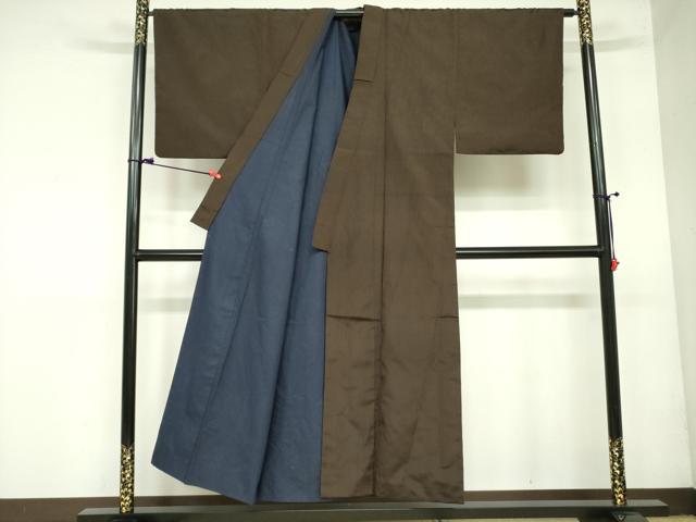 平和屋着物●男性　紬　縞　正絹　逸品　DAAX1554op