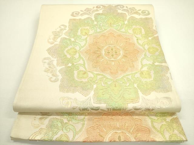 平和屋着物◎六通柄袋帯 宝相華 金糸 正絹 逸品 DAAX1571op