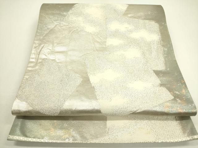 平和屋着物◎六通柄袋帯 破れ色紙 銀糸 引箔 正絹 逸品 DAAX1598op