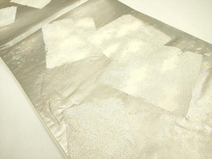 平和屋着物◎六通柄袋帯 破れ色紙 銀糸 引箔 正絹 逸品 DAAX1598op