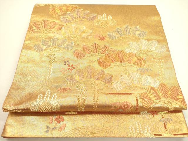 平和屋着物◎六通柄袋帯　彩華蒔絵紋　耀貝箔　金糸　正絹　逸品　DAAX1635op