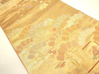 平和屋着物◎六通柄袋帯　彩華蒔絵紋　耀貝箔　金糸　正絹　逸品　DAAX1635op