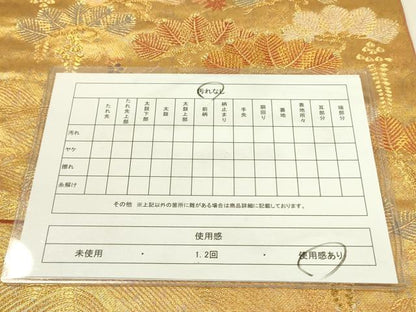 平和屋着物◎六通柄袋帯　彩華蒔絵紋　耀貝箔　金糸　正絹　逸品　DAAX1635op
