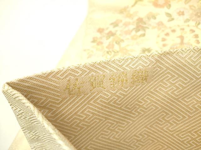 平和屋着物◎佐賀錦 六通柄袋帯 花鳥文 金糸 正絹 逸品 DAAX1647op