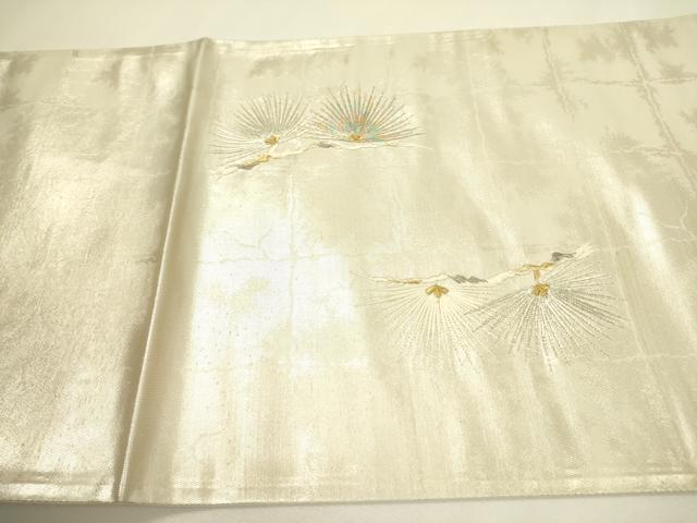 平和屋着物◎太鼓柄袋帯　総刺繍　枝松　金銀糸　正絹　逸品　DAAX1650op