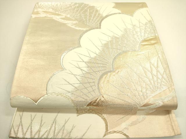 平和屋着物◎六通柄袋帯　松　金銀糸　正絹　逸品　DAAX1676op