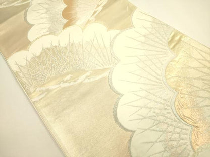 平和屋着物◎六通柄袋帯　松　金銀糸　正絹　逸品　DAAX1676op